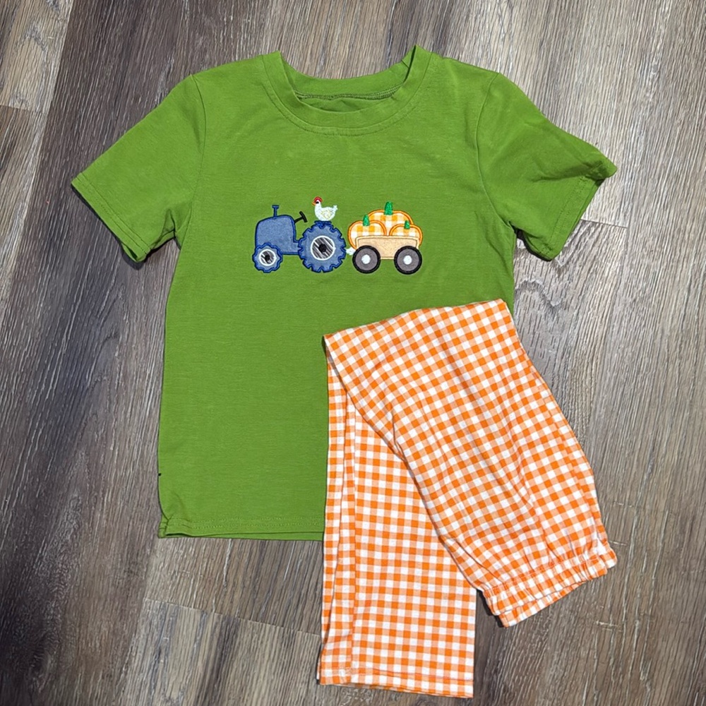 Boutique Fall Tractor Appliqué Set